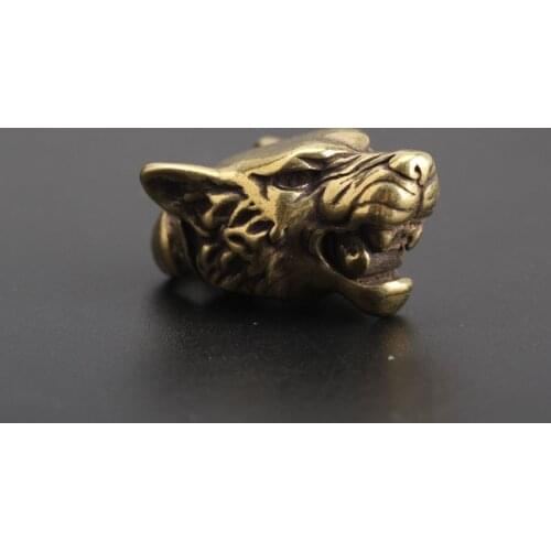 Copper Leopard Head Desk Ornaments Vintage Brass Animals Miniatures Figurines Decorations Gifts Home Decor Crafts Accessories