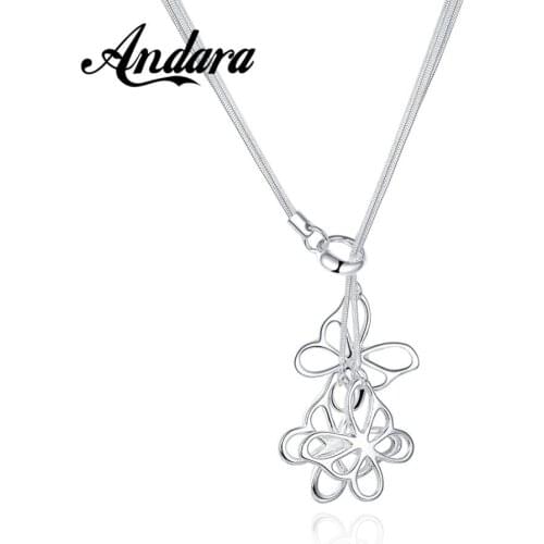 Fashion 925 Silver Necklace Three Butterfly Pendant Necklace for Woman Glamour Jewelry Gift