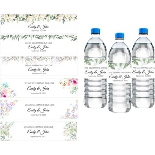 30pcs Custom Water Bottle Labels Personalized Bottle Labels Stickers Customize Name Text Sticker Birthdays Baptism Wedding Decor