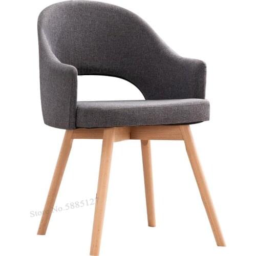Nordic Light Luxury Walnut Solid Wood Dining Chair Home Leisure Negotiation Cafe Restaurant Chair Net Red Simple Stool