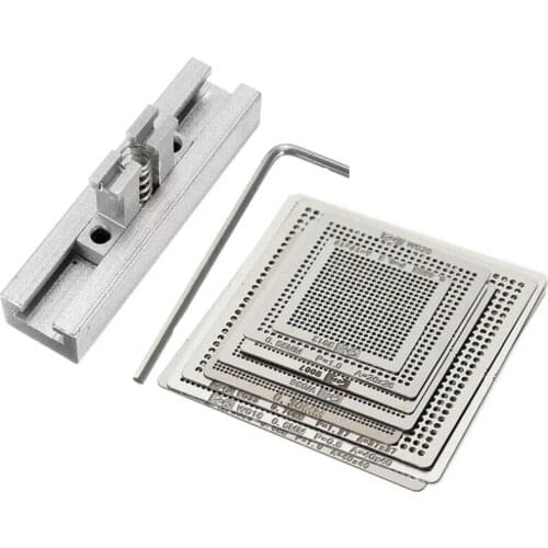 New Universal Direct Heating Bga Stencils Templates + Fixture Tin Solder Ball Soldering Tools For Laptop Chip