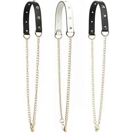 New Strap Handbag Accessories Small Fresh Chain Gold Pearl Star Rivet Shoulder Decorate Bag Strap Diagonal Long Belt for Women