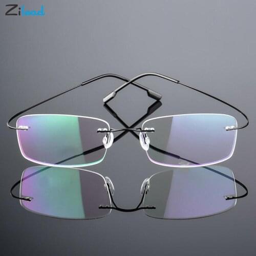 Zilead Titanium Glasses Frame New Square Rimless Prescription Eyeglasses Eyewear Ultralight Eyewear Unisex Rimless Glasses Frame