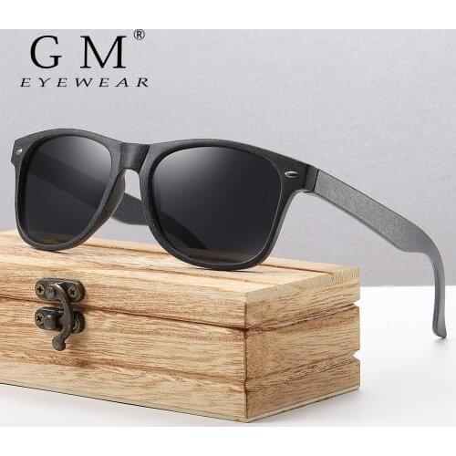 GM Polarized Wooden Straw Sunglasses Can Be Decomposed Natural Material S7061