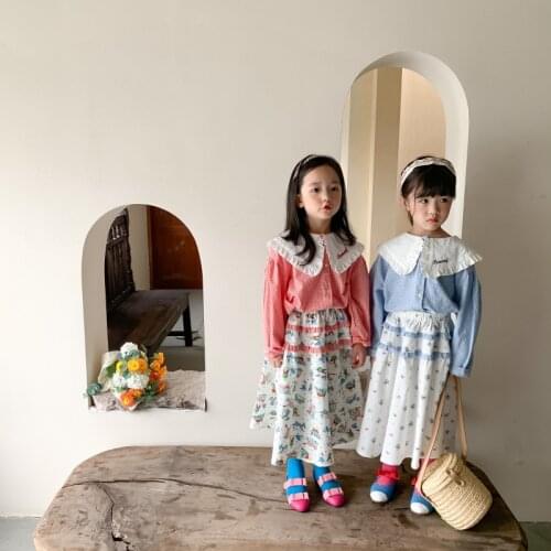 Girls Autumn Plaid Lapel Shirt 2021 New Children Long Sleeve Cotton Infants Fashion Trend Tops Toddler Baby Autumn Clothes