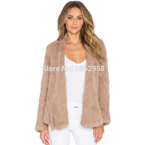 SJ020High Quality Size S-XXL Australia Design 1*1 Thick Knit Promotion Winter Coat Classic Style Rabbit Fur Coat