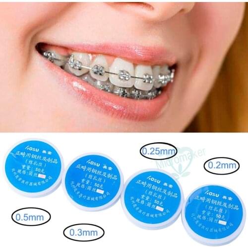 Dental Stainless Steel Arch Wire 0.2/0.25/0.3/0.5mm for Orthodontic Teeth Surgical Instruments Mouth Care Tool