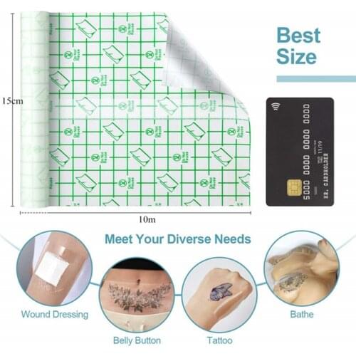 Waterproof Tattoo Film Aftercare Skin Healing PU Film Adhesive Bandages Medical Wound Dressing Fixation Tape Tattoo Accessories