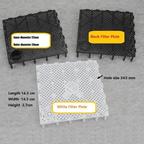 2pcs High Quality Water Tank Bottom Porous Filter Plate With Holder Black/White 2 Style Plastic Aquarium Splice Filter Fittings