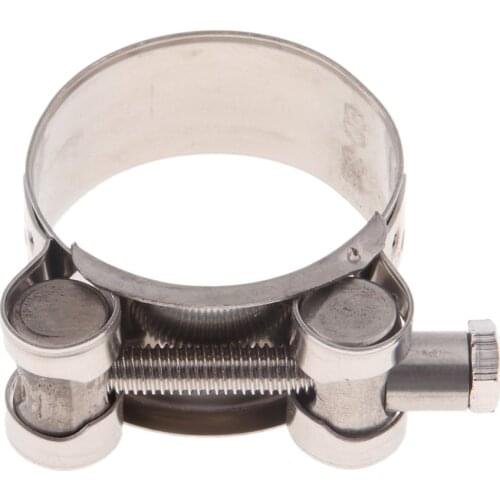 Perfeclan 2x Stainless Steel Motorcycle Exhaust Clamp/Clip 36-39/40-43mm