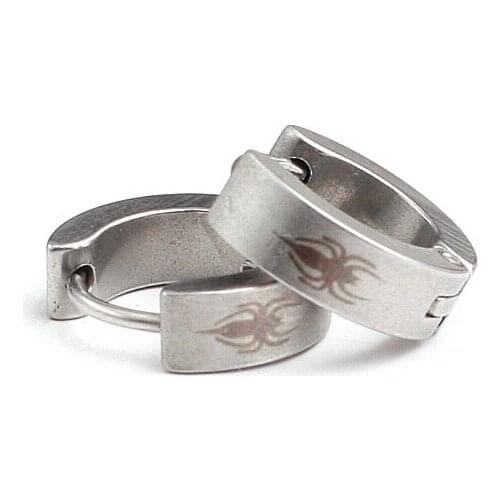 316L Stainless Steel hip hop earrings fashion Punk spider steel color jewelry wholesale