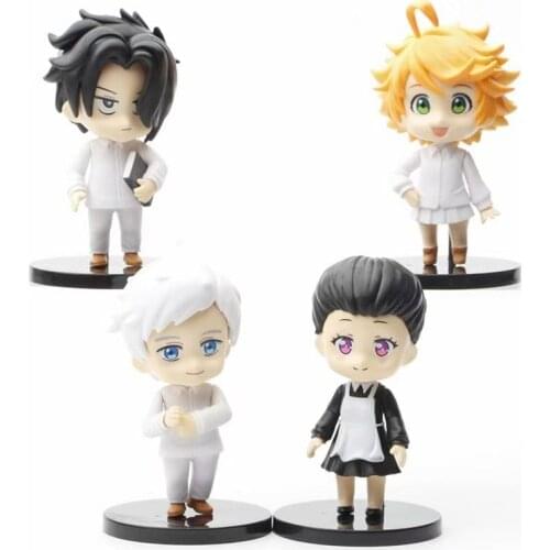 4pcs 9cm The Promised Neverland Anime Figures Emma Figurine Norman Action Figurine PVC Collectible Model Doll Toys