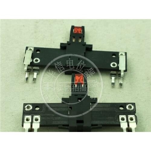 5pcs 40mm for ALPS RS206114L000C straight sliding potentiometer B100K / fader handle 11MM with light with midpoint of 6 feet