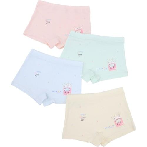 5pcs/Lot Four Seasons Wear High Quality 95%Cotton Cute Cartoon Girls' Lycra Cotton Panties Set Childrens Flat Underwear