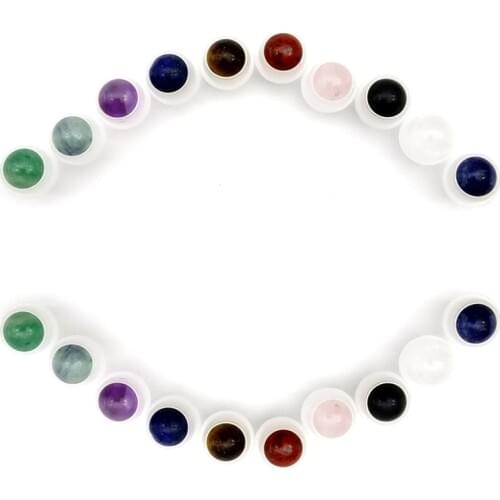 50pcs Natural Gemstone Roller Ball Fit 5ml 10ml Thick Glass Essential Oil Roll On Bottles