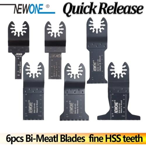 6pcs/set Quick Release Quick Release Bi-Metal Oscillating Multitool Metal Saw Blade With HSS Teeth For alminium profiles