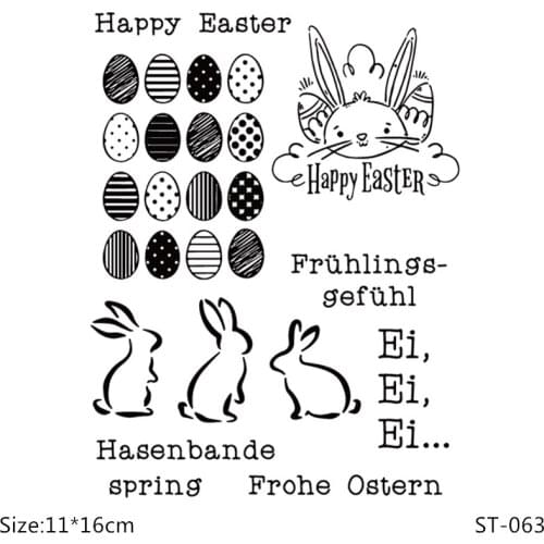 AZSG Easter Eggs and Rabbits Clear Stamps/seal for DIY Scrapbooking/Card Making/Photo Album Decoration Supplies