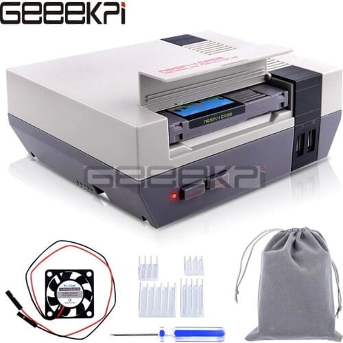 Raspberry Pi 4B NESPi 4 Case Safe Reset Shutdown LED Indicator Retroflag SSD Aluminum Heat Sink Cooler Cooling Fan Flannel Bag