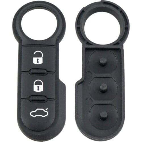 3 Button Replacement Repair Skin Flip Folding Car Key Shell Case Rubber Pad Fit for Fiat 500 Panda Abarth Punto new