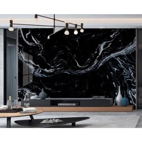 Black Marble Wall Mural Photo Wallpaper Dark Marble Contact Paper for Hotel Bar 3d Wall Murals Wall Papers Luxury Home Decor