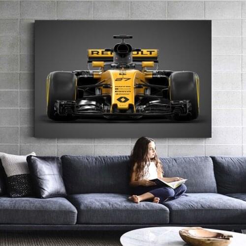Decorative Paintings Formula One Renault RS17 Front View Racing Car Wall Art Canvas Print Paintings For Home Decor