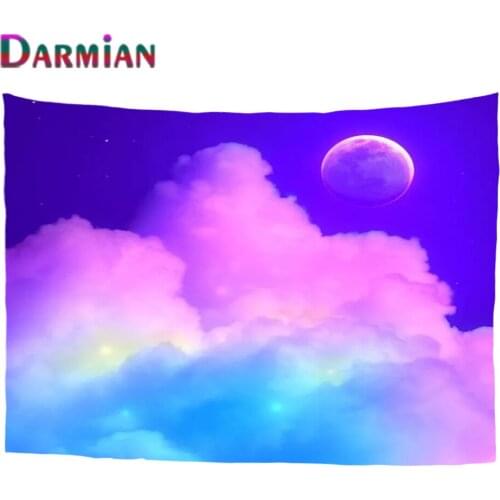 DARMIAN Dreamy Pink White Clouds Pattern Tapestry Wall Hanging Boho Decor Wall Cloth Tapestries Carpet Girls Bedroom Decor Gifts