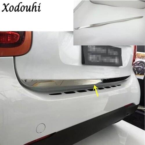 For Benz Smart Fortwo 2015 2016 2017 2018 Car Sticks Body Cover Stainless Steel Rear Door Tailgate Frame Plate Trim Lamp 1pcs