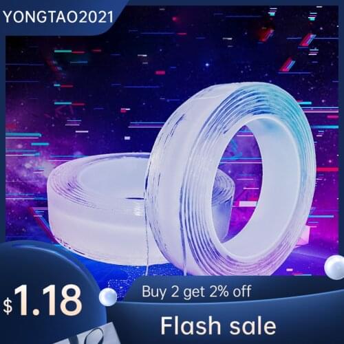 5M Nano Tape Double Sided Car Transparent Wall Stickers Reusable Tracsless Heat Resistant Tape Waterproof Monster Tapes