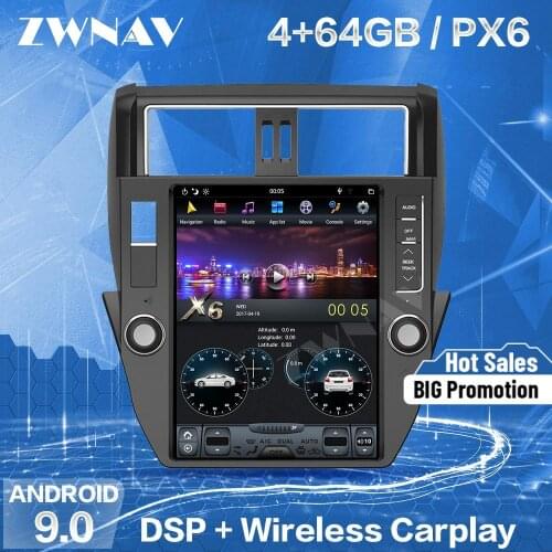 Tesla Screen For TOYOTA LAND CRUISER Prado 150 2010-2017 GPS Android 9 Car multimedia Player Radio Audio Auto Stereo Head Unit