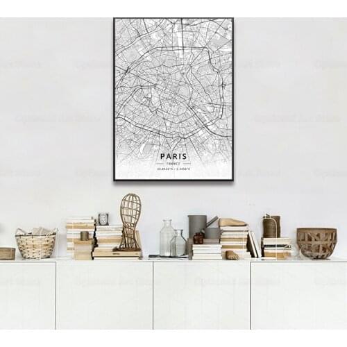 Bethune Dunkirk Annecy Paris Bordeaux Metz France Canvas Art Map Poster