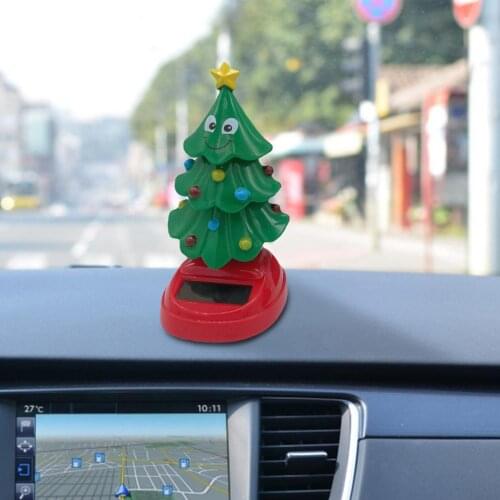 Innovative Solar Head Shaking Tree Electric Swing Christmas Tree Car Ornament Toys For Car Dashboard Decor Accessories