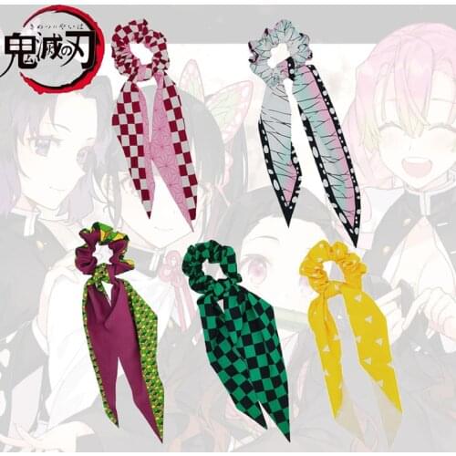 Anime Demon Slayer Cosplay Hair Ring Nezuko Zenitsu Tanjirou Makomo Tamayo Features Fashion Hair Accessories Girl Costume Props