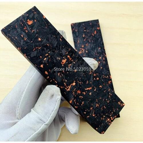 1piece copper powder Compression patch plate For DIY knife handle material Marbled CF Carbon Fiber with resin 135X40X4mm