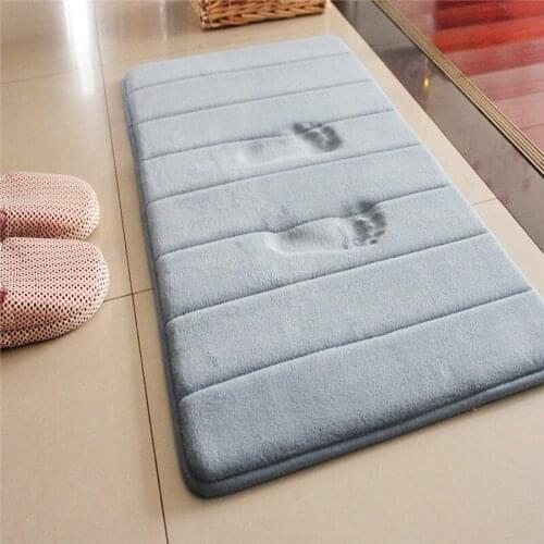 Bathroom Mat Bathroom Bedroom Non-slip Mats Coral Fleece Memory Foam Rug Shower Carpet for Bathroom Kitchen Bedroom 50*80cm