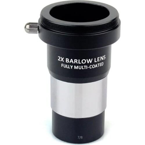 1.25 Inch 2X Barlow Lens Fully Multi-Coated Metal with M42X0.75 Thread Camera Connect Interface for Telescope Eyepieces