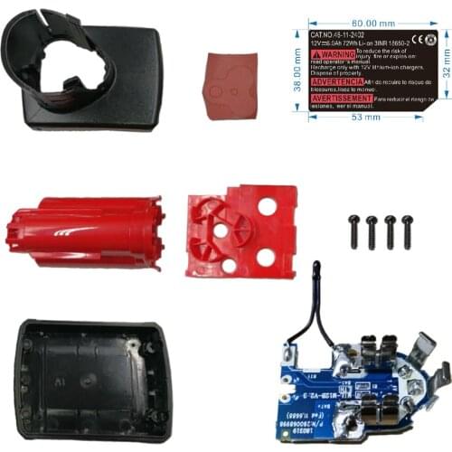 M12 Li-ion Battery Plastic Case PCB Protection Circuit Board Label Tag For Milwaukee 12V 48-11-2411 Box Housing 6Ah Sticker