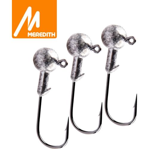 MEREDITH 10PCS Lead Jig Head 1.5g 2g 3.5g 5g 7g 10g 14g Lead Head Hook Jig Fishing Hook jig pike fishing accessories