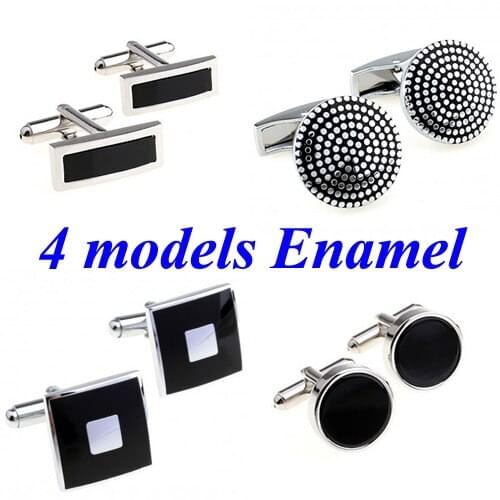 Fashion Black Enamel Cufflink Cuff Link 1 Pair Big Promotion