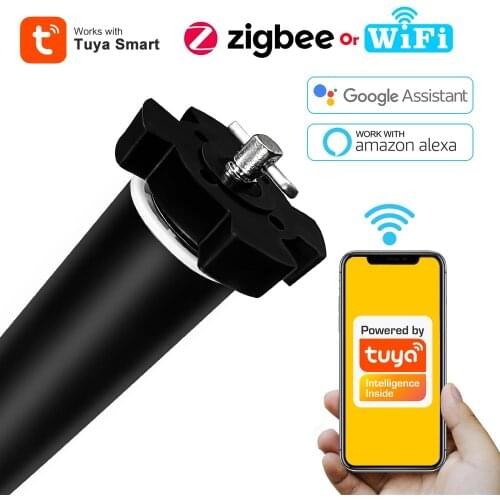 ZigBee Roller Blind Motor with Tuya App 25mm Diameter Tubular Electric Curtain Support Google Home Alexa Motorized Shade Motors