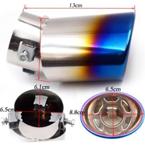 Slant Burnt Titanium Curved Stainless Steel Exhaust Tail Pipes Muffler Tip