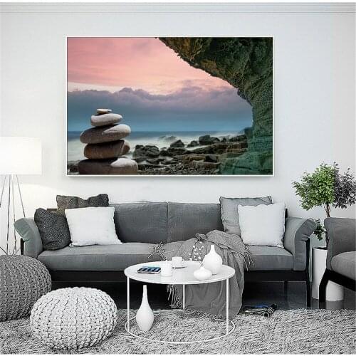 Canvas Print Stone Flowers Nordic Posters and Prints Wall Art Picture Oil painting Modern Decoration Zen Home Decor Cuadros