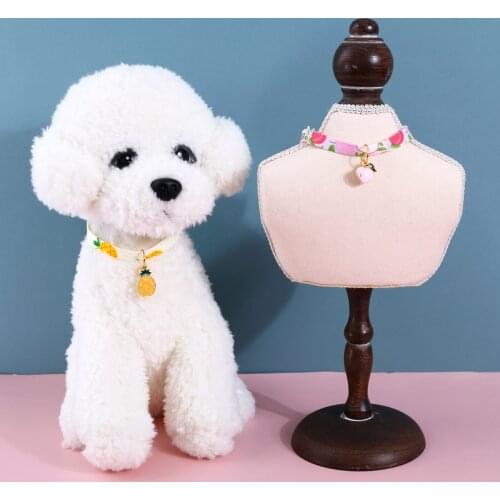 New Fruit Pendant Cats Collars Strawberry/Pineapple/Orange/Peach Bells Collar For Puppy Dogs Pet Adjustable Supplies Accessories