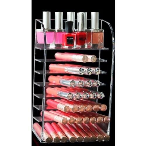 New Fashion 8 Layers Acrylic Lipstick Holder Cosmetic Storage Box Makeup Organizer Sundries Display Box Free Shipping