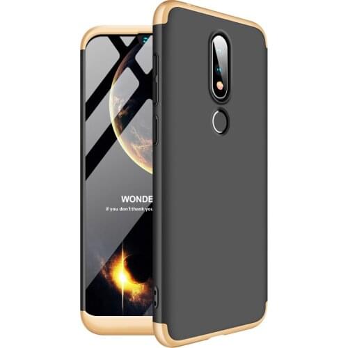 3in1 Full Protective Armor Case + Tempered Glass Screen Protector Shockproof Hard Cover For Microsoft Nokia X6 / 6.1 Plus (2018)