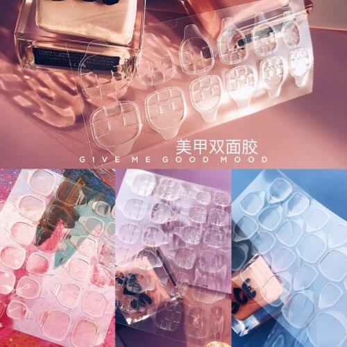 24 Piece Transparent Waterproof Nail Beauty Paste Bride Fake Nail Tips Tool Adhesive Sticker Wear Nail Jelly Double Sided Glue