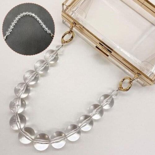 Luxury Clear Acrylic Bead Bag Straps Chain Women Resin Bag Chain Handbage Handle Transparent Bead Messenger Bag Belts Jewelry