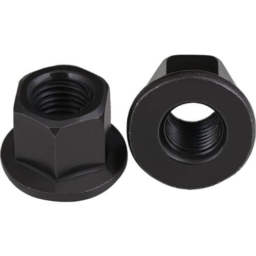 Hex Flanged Lock Nut Black zinc carbon steel Hexagon Flange Nylon Insert Self-locking Nylock Locknut M10-M30