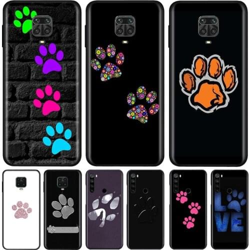 Dog Footprint Paw Silicone Cover For Xiaomi Redmi Note 10 10S 9 9S Pro Max 9T 8T 8 7 6 5 Pro 5A Phone Case