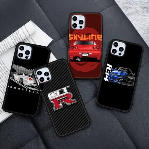 Nissan Skyline Gtr R34 Bling Cute Phone Case for iPhone 7 8 11 12 Pro X XS Max XR Samsung A S 10 20 50 Plus pro funda