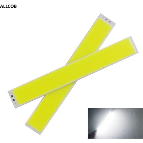 [ALLCOB] new 138mm 19mm LED COB Strip 9W 9V DC Cold white COB LED source for DIY Bicycle work lamp light